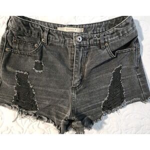 Highway Jeans Black Distressed Shorts Size 7